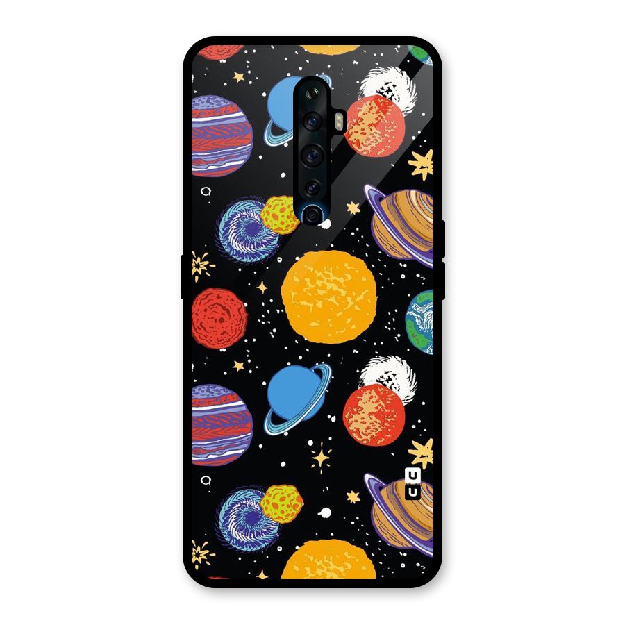 Designer Planets Glass Back Case for Oppo Reno2 F
