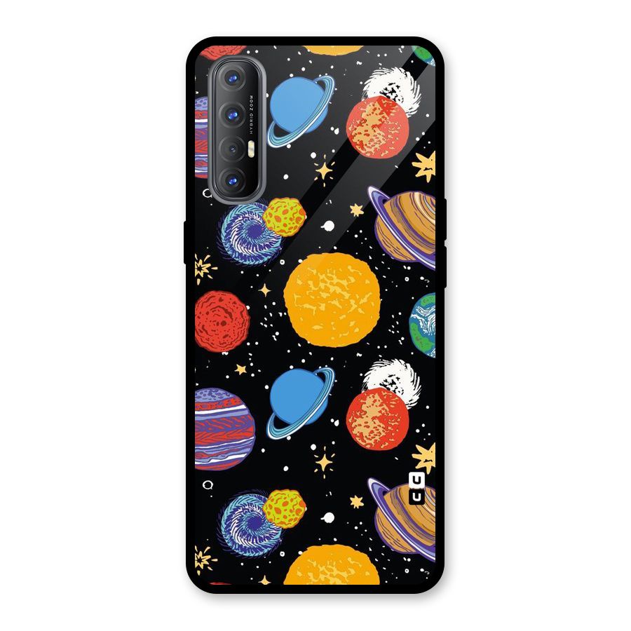 Designer Planets Glass Back Case for Oppo Reno3 Pro