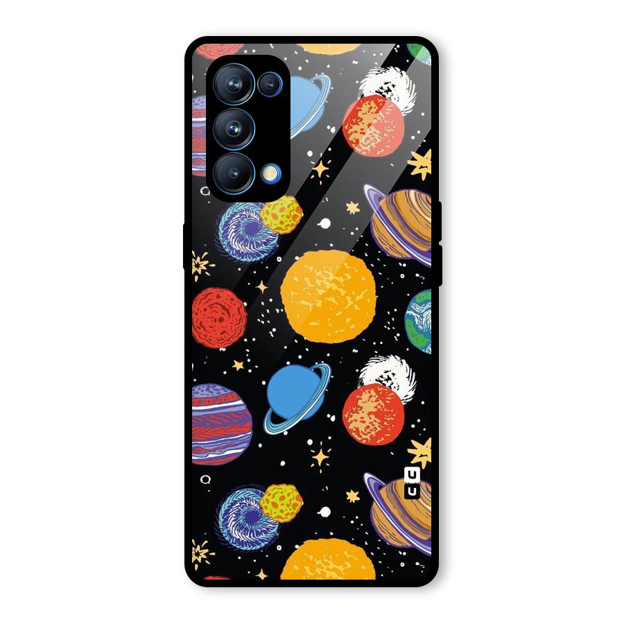 Designer Planets Glass Back Case for Oppo Reno5 Pro 5G
