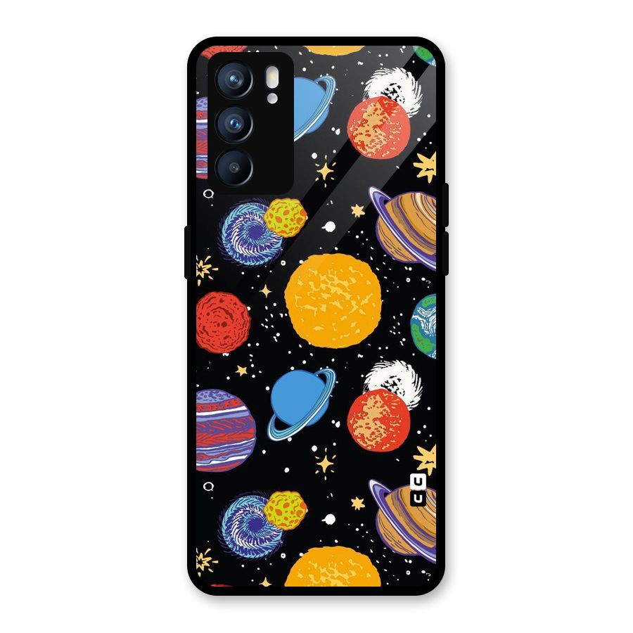 Designer Planets Glass Back Case for Oppo Reno6 5G