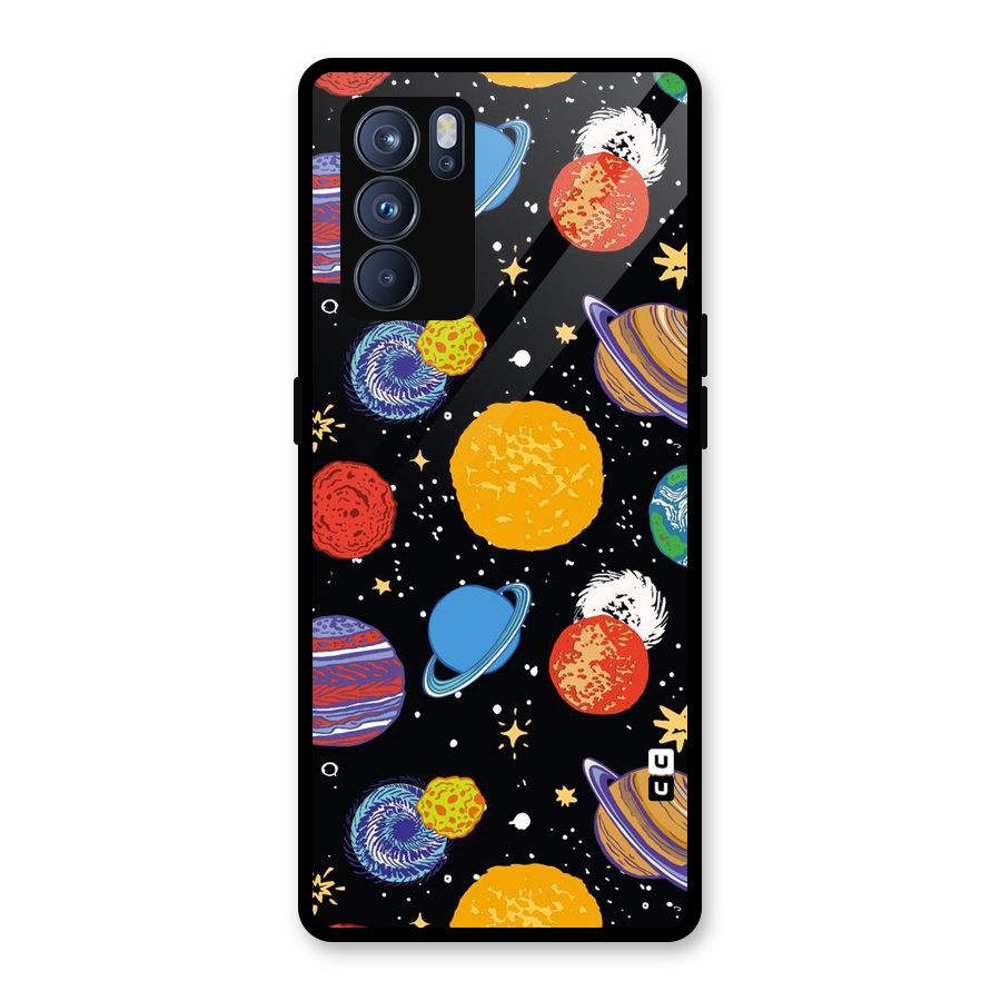 Designer Planets Glass Back Case for Oppo Reno6 Pro 5G