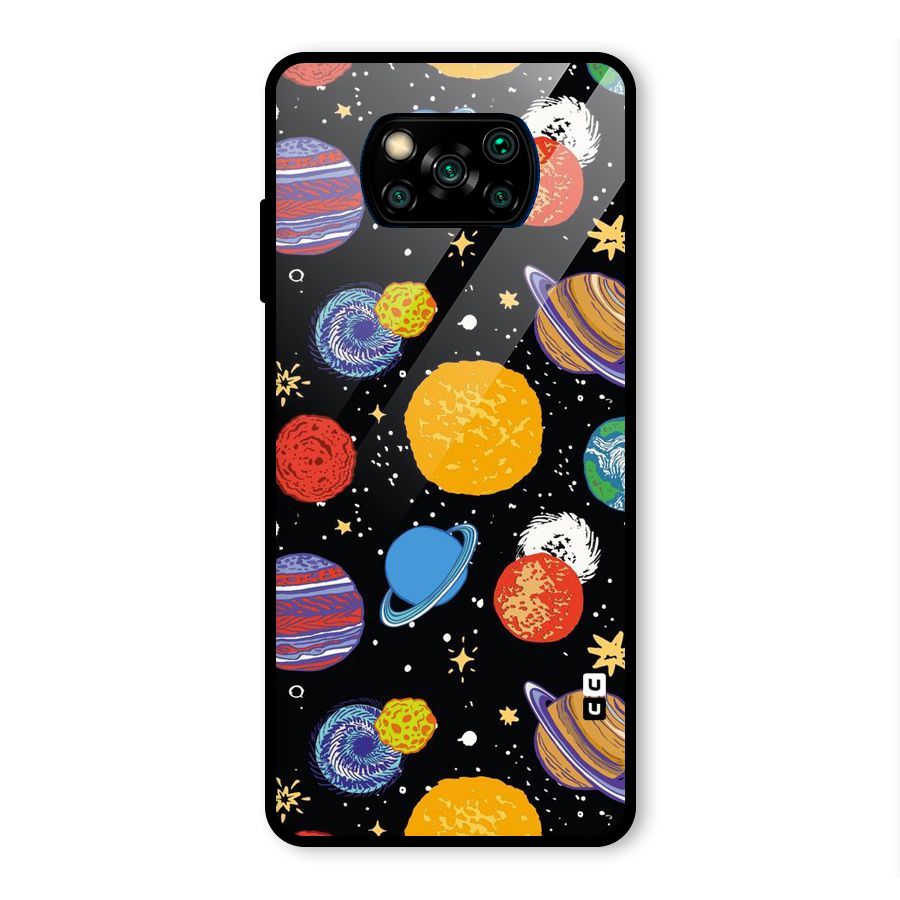 Designer Planets Glass Back Case for Poco X3 Pro