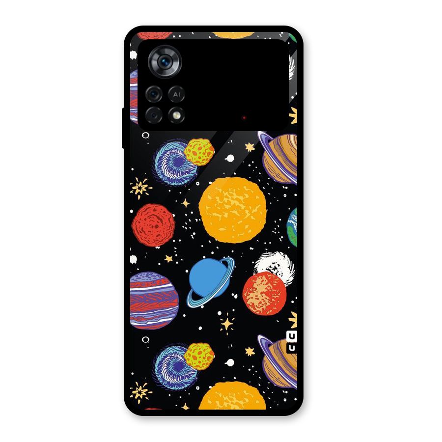 Designer Planets Glass Back Case for Poco X4 Pro 5G