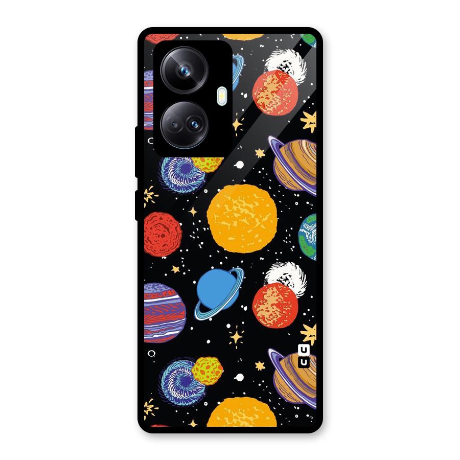 Designer Planets Glass Back Case for Realme 10 Pro Plus