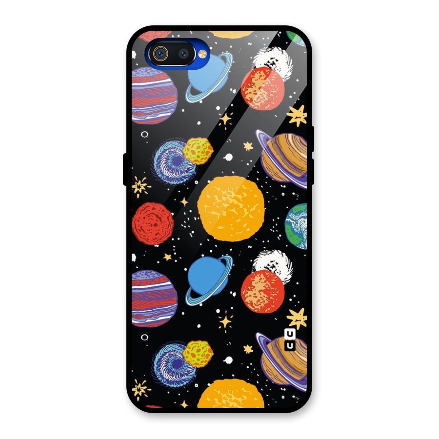 Designer Planets Glass Back Case for Realme C2