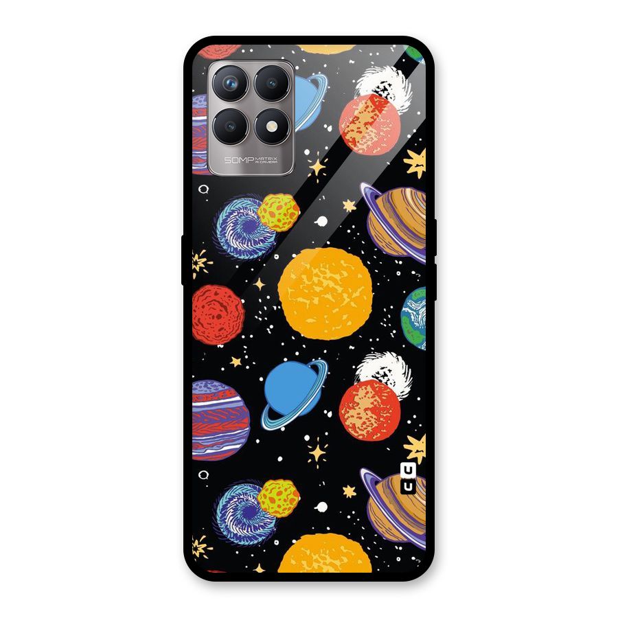 Designer Planets Glass Back Case for Realme Narzo 50
