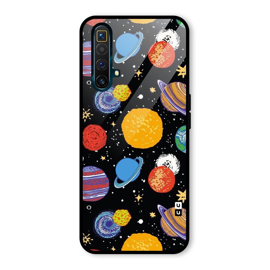 Designer Planets Glass Back Case for Realme X3 SuperZoom