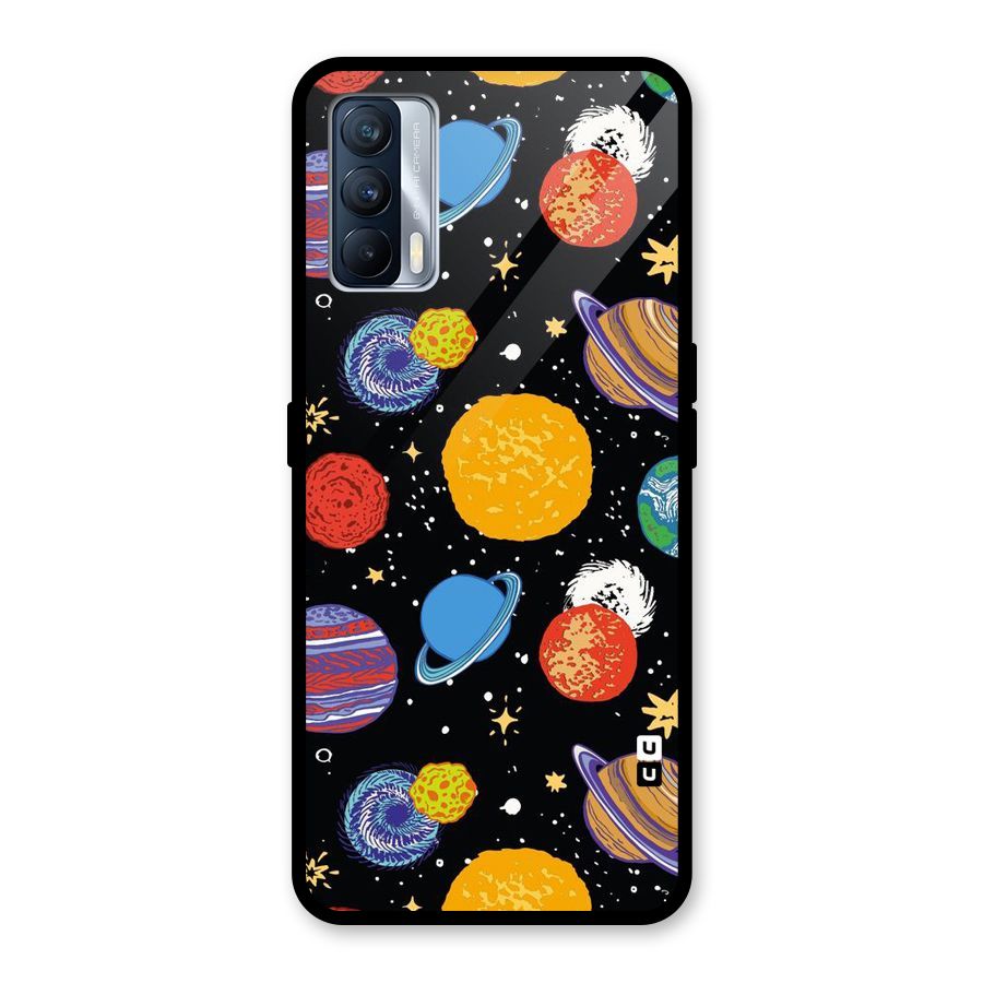 Designer Planets Glass Back Case for Realme X7