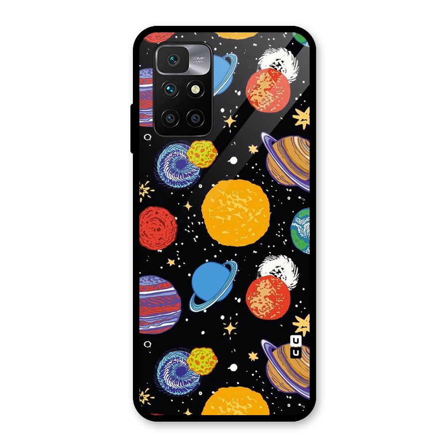 Designer Planets Glass Back Case for Redmi 10 Prime