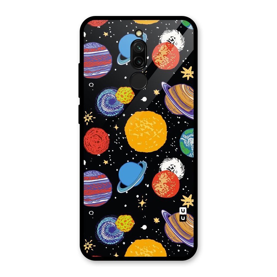Designer Planets Glass Back Case for Redmi 8