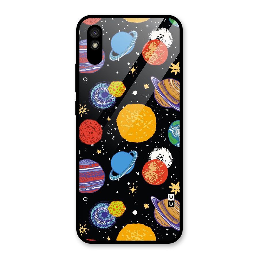 Designer Planets Glass Back Case for Redmi 9A