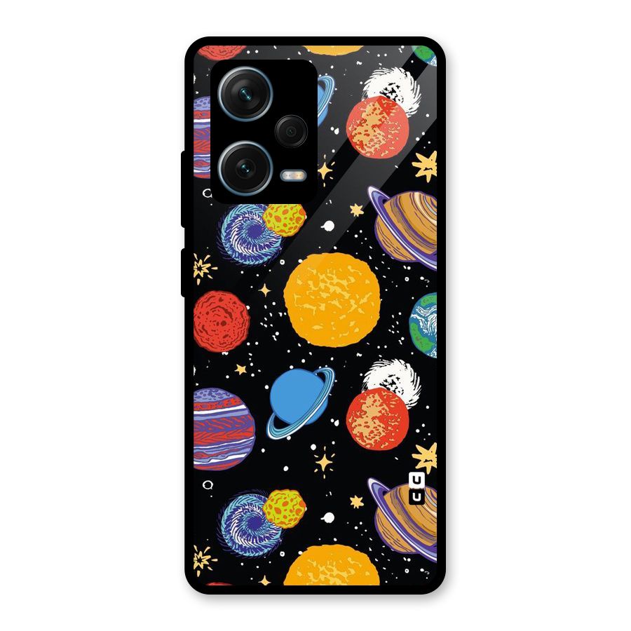 Designer Planets Glass Back Case for Redmi Note 12 Pro Plus 5G