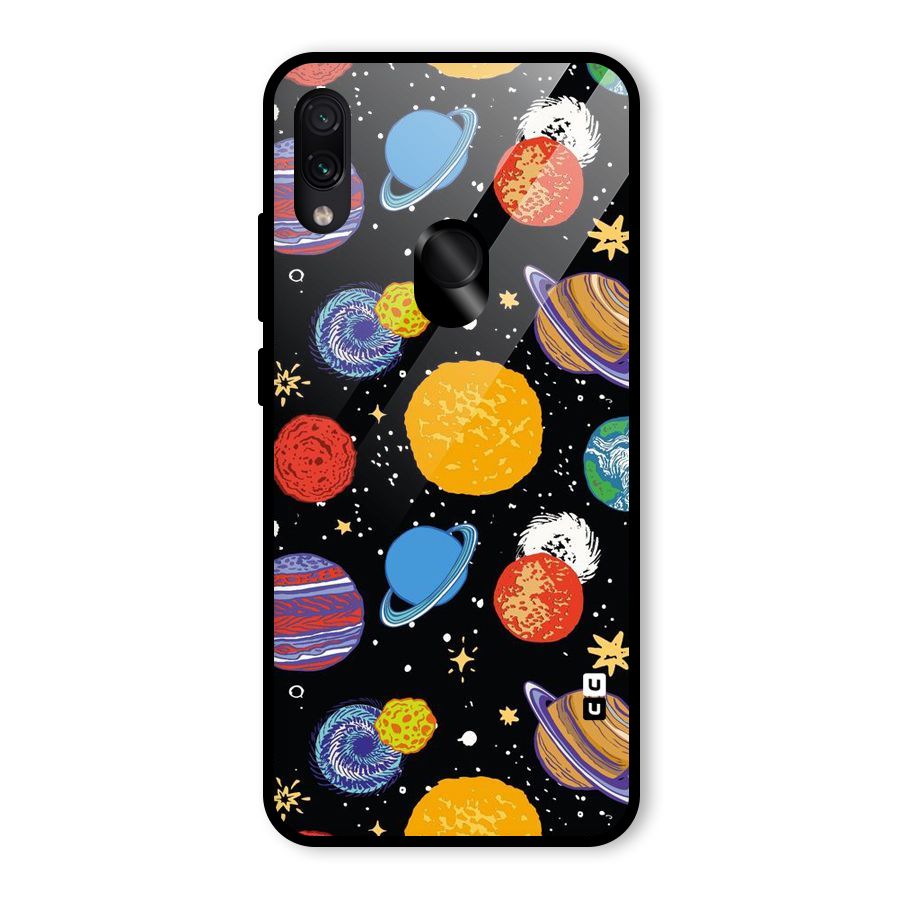 Designer Planets Glass Back Case for Redmi Note 7S