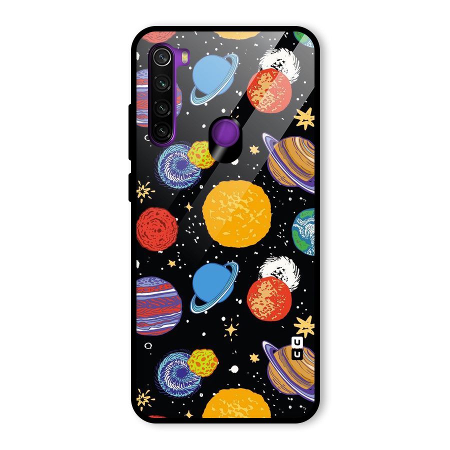 Designer Planets Glass Back Case for Redmi Note 8