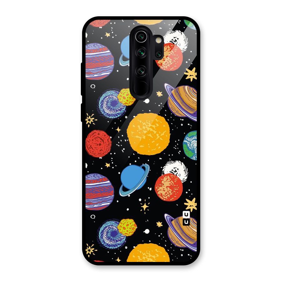 Designer Planets Glass Back Case for Redmi Note 8 Pro