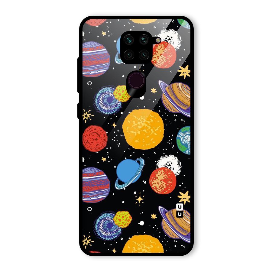 Designer Planets Glass Back Case for Redmi Note 9