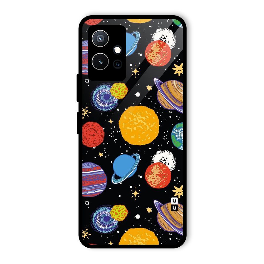 Designer Planets Glass Back Case for Vivo T1 5G