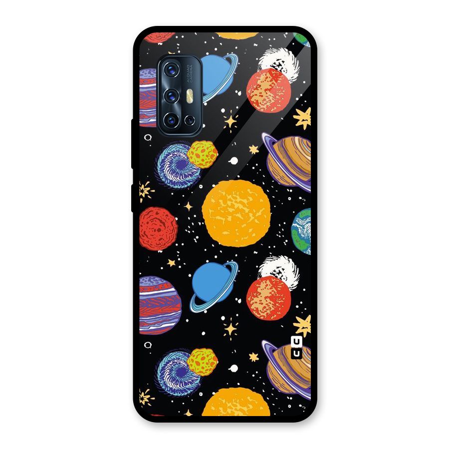 Designer Planets Glass Back Case for Vivo V17
