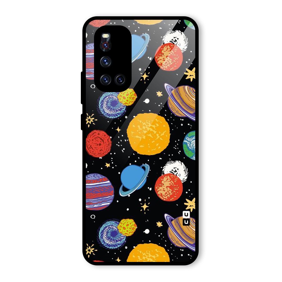 Designer Planets Glass Back Case for Vivo V19