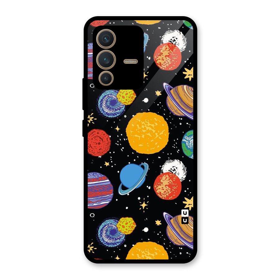Designer Planets Glass Back Case for Vivo V23 5G