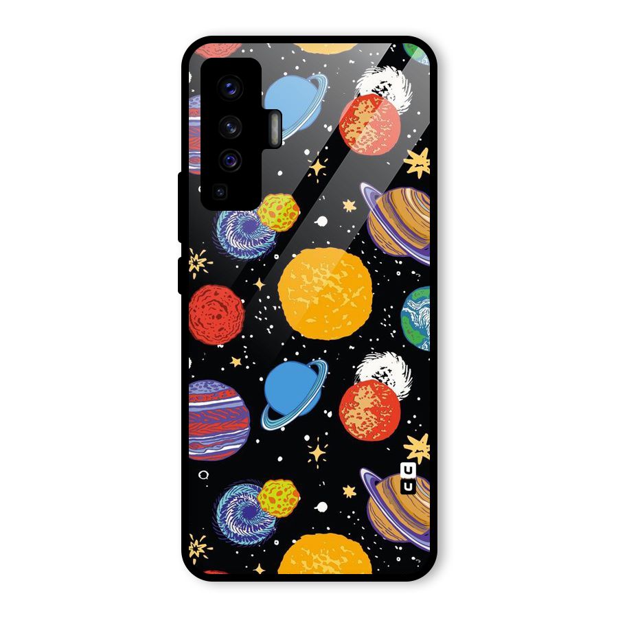 Designer Planets Glass Back Case for Vivo X50