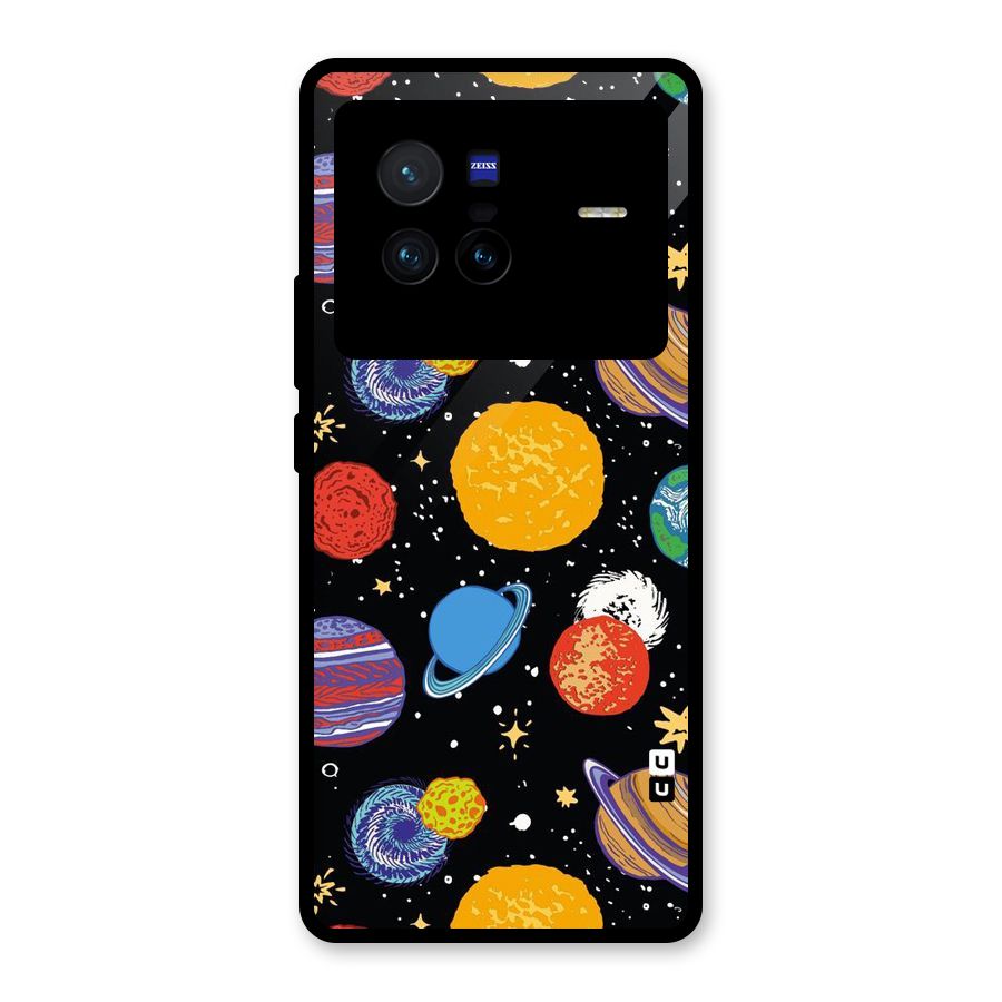 Designer Planets Glass Back Case for Vivo X80