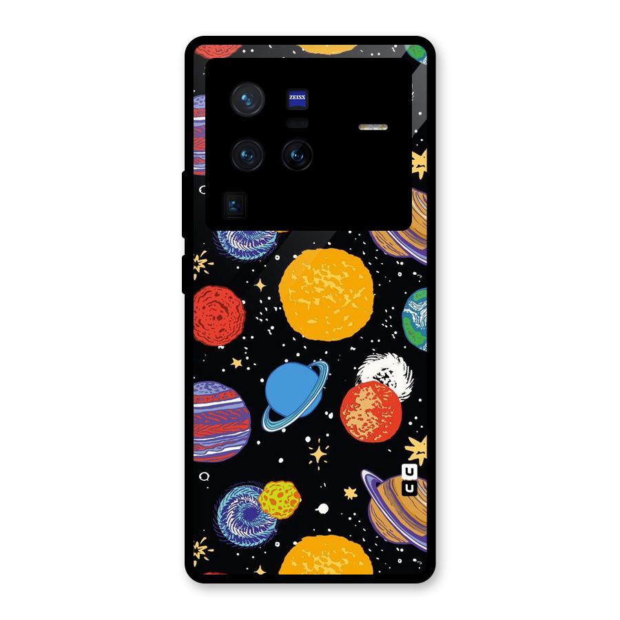 Designer Planets Glass Back Case for Vivo X80 Pro