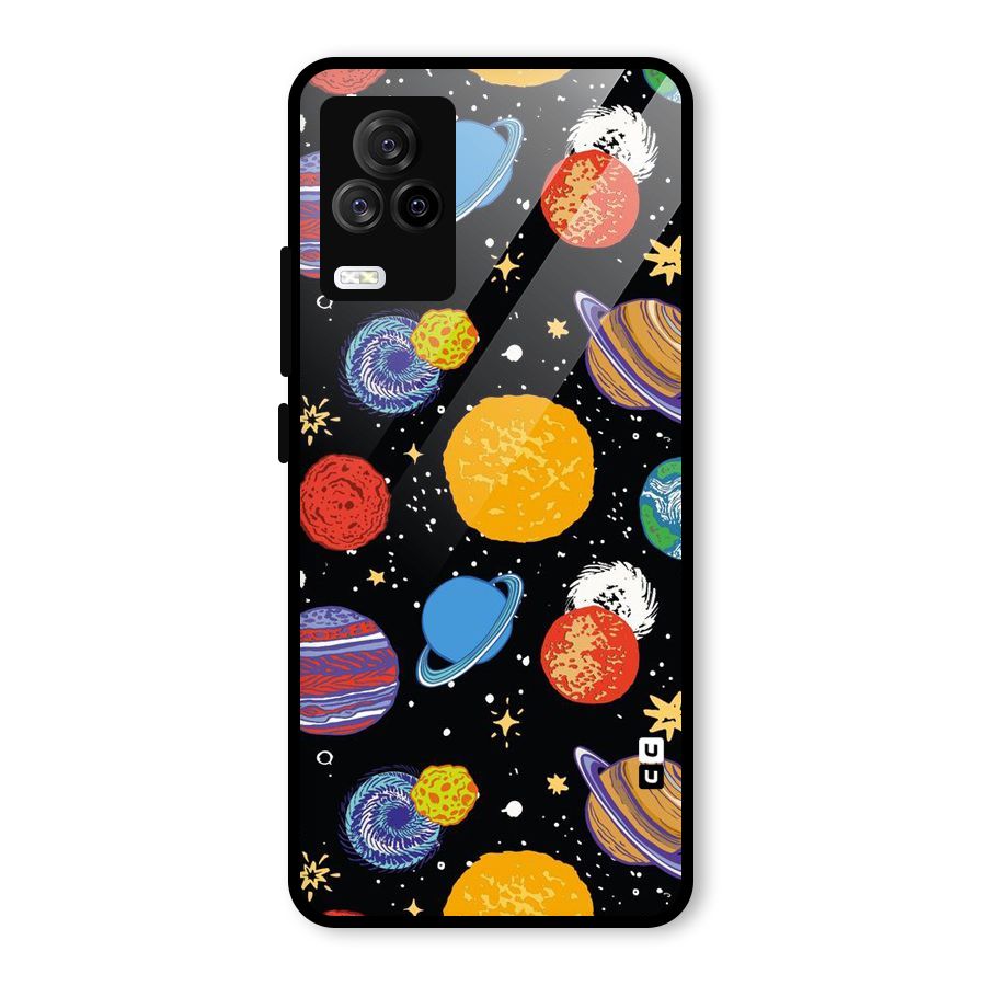 Designer Planets Glass Back Case for Vivo iQOO 7 Legend 5G