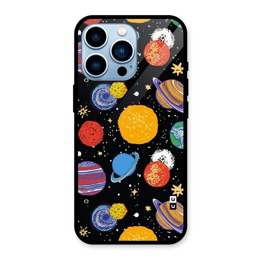 Designer Planets Glass Back Case for iPhone 13 Pro
