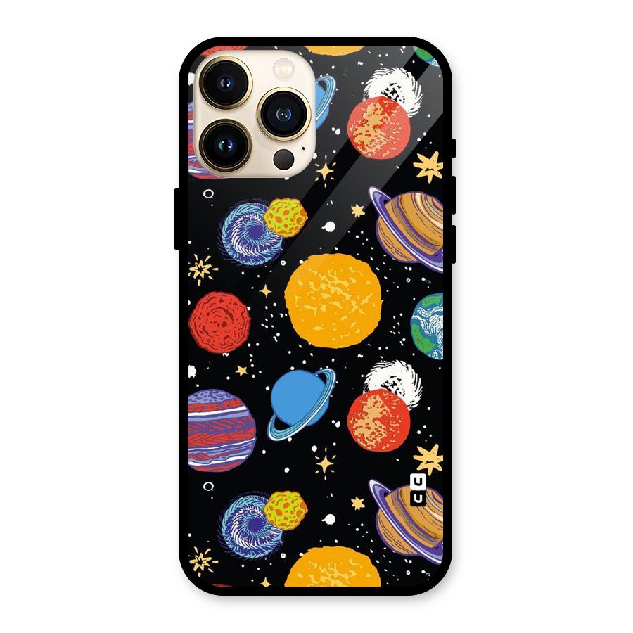 Designer Planets Glass Back Case for iPhone 13 Pro Max
