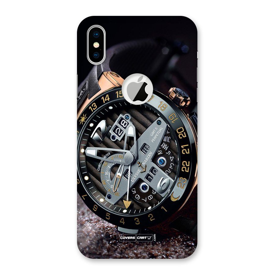 Designer Stylish Watch Back Case for iPhone X Logo Cut
