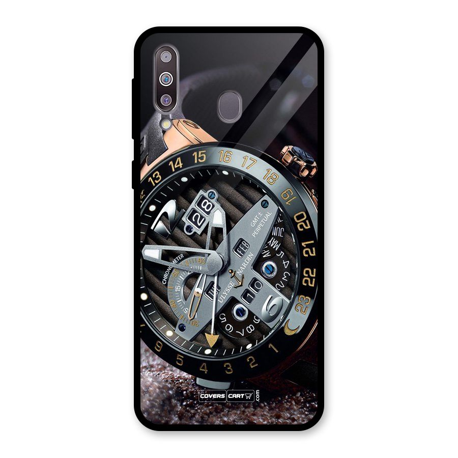 Designer Stylish Watch Glass Back Case for Galaxy M30