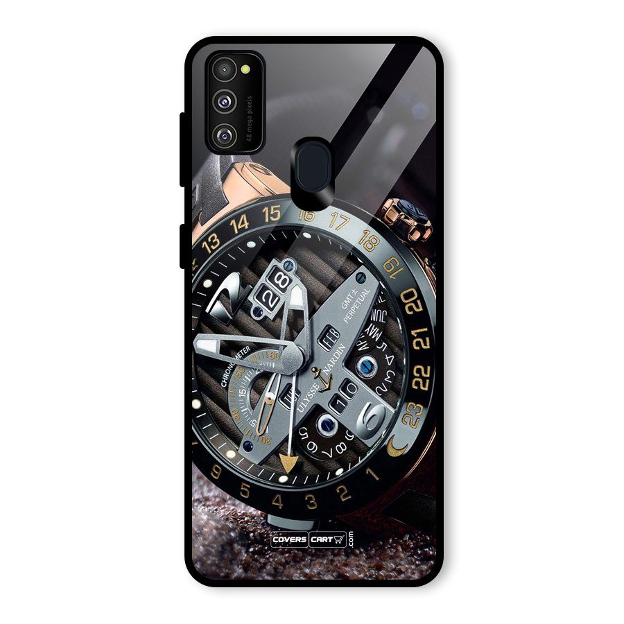 Designer Stylish Watch Glass Back Case for Galaxy M30s
