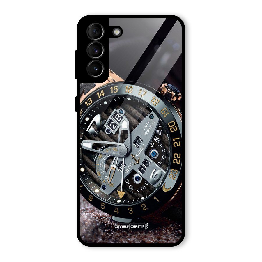 Designer Stylish Watch Glass Back Case for Galaxy S21 Plus