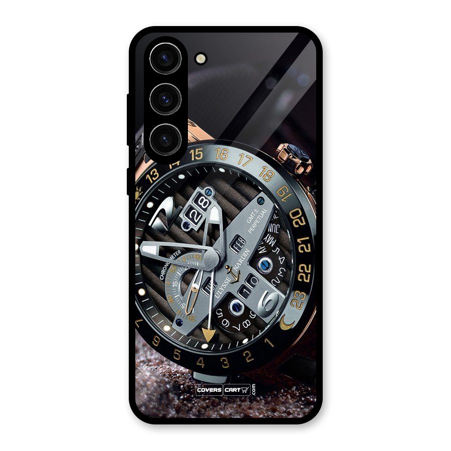 Designer Stylish Watch Glass Back Case for Galaxy S23 Plus