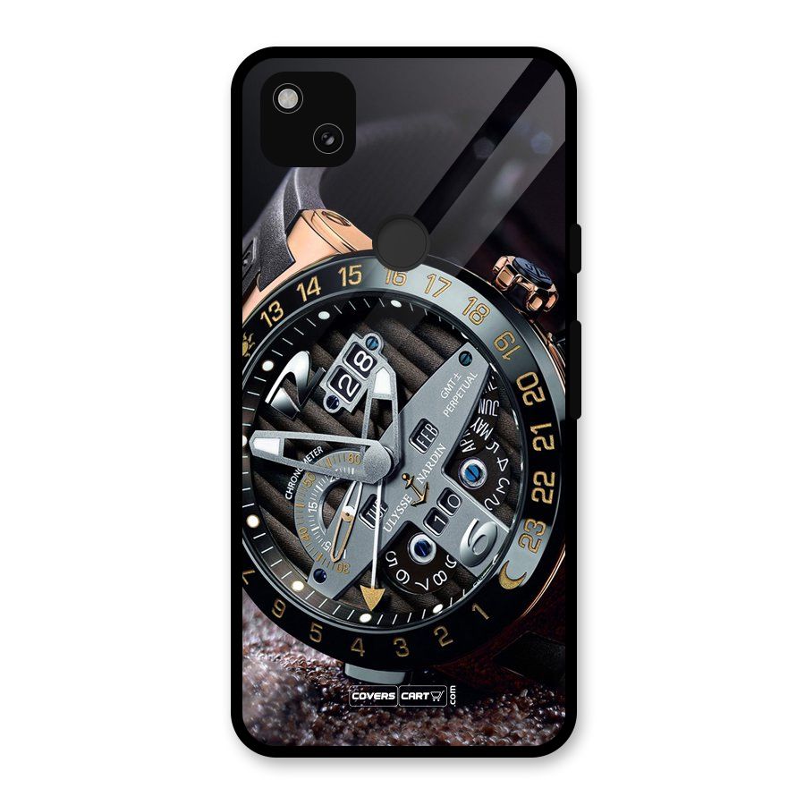 Designer Stylish Watch Glass Back Case for Google Pixel 4a