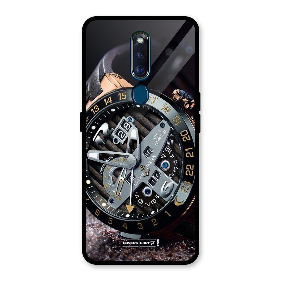 Designer Stylish Watch Glass Back Case for Oppo F11 Pro