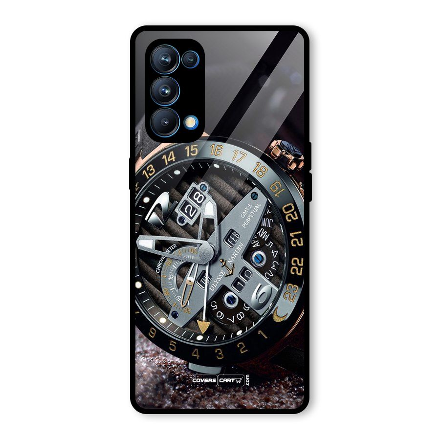 Designer Stylish Watch Glass Back Case for Oppo Reno5 Pro 5G