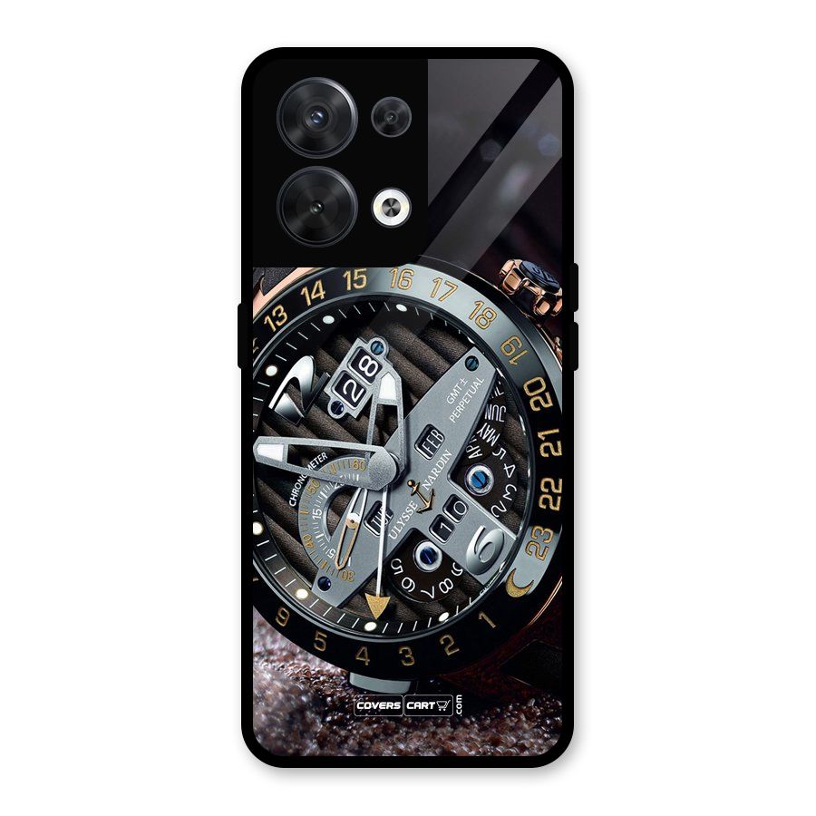 Designer Stylish Watch Glass Back Case for Oppo Reno8 5G