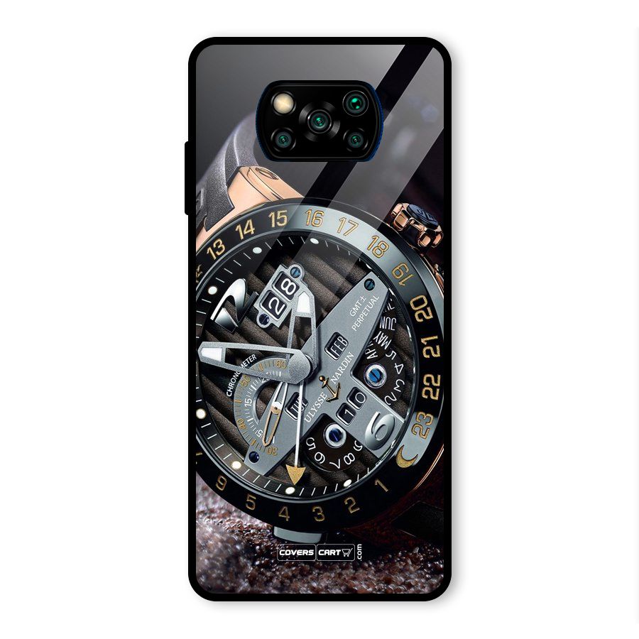 Designer Stylish Watch Glass Back Case for Poco X3 Pro