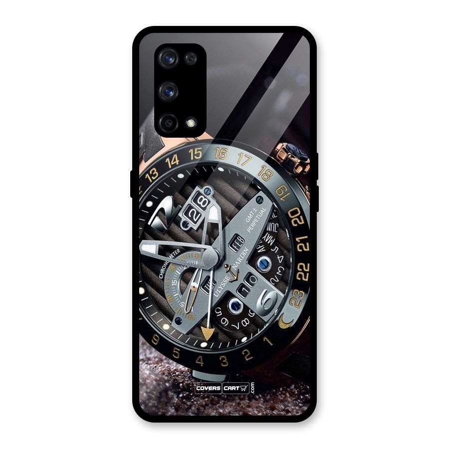 Designer Stylish Watch Glass Back Case for Realme X7 Pro