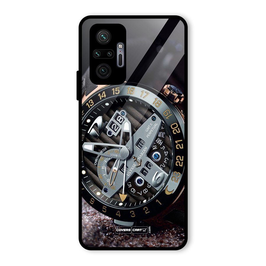 Designer Stylish Watch Glass Back Case for Redmi Note 10 Pro