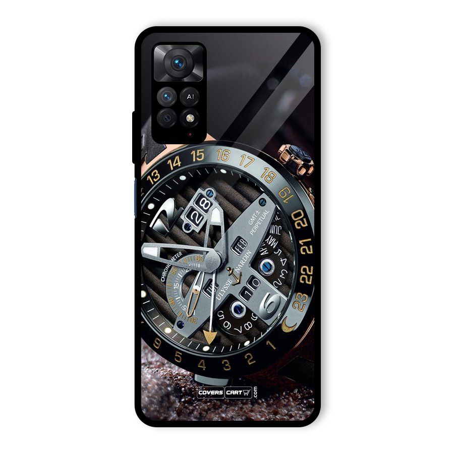 Designer Stylish Watch Glass Back Case for Redmi Note 11 Pro