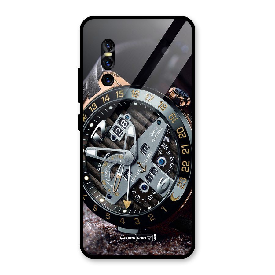 Designer Stylish Watch Glass Back Case for Vivo V15 Pro