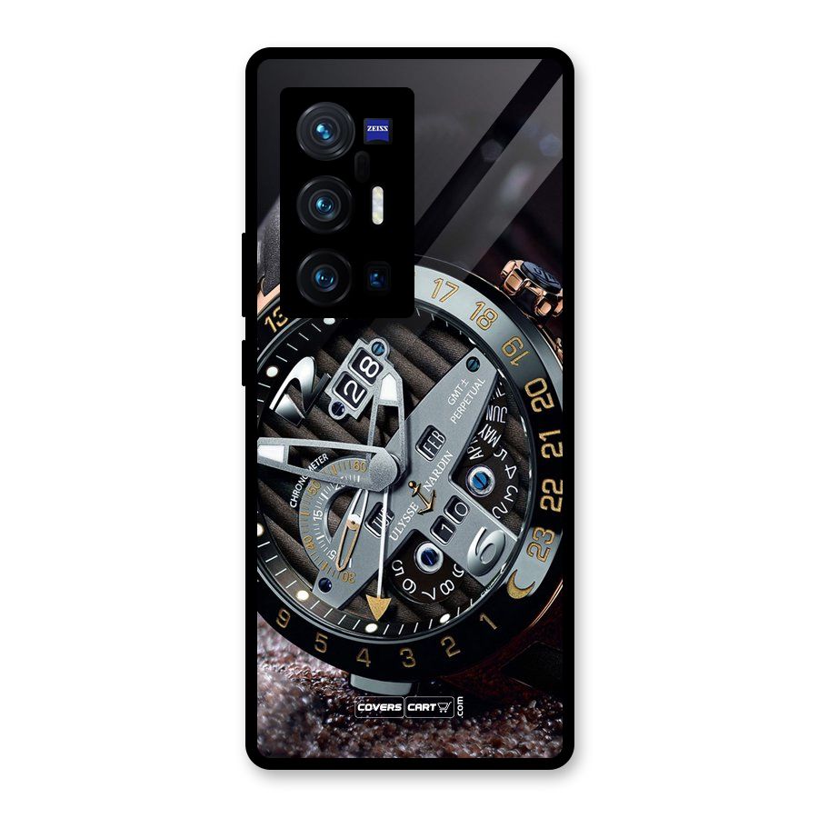 Designer Stylish Watch Glass Back Case for Vivo X70 Pro Plus