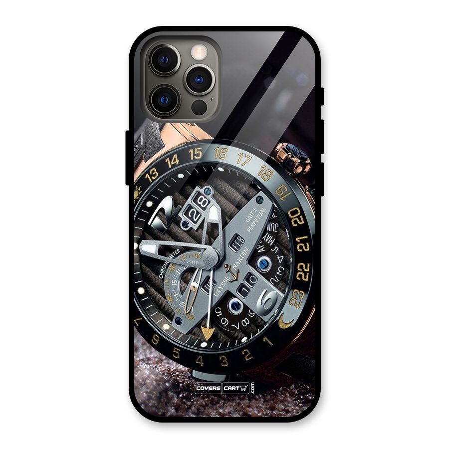 Designer Stylish Watch Glass Back Case for iPhone 12 Pro