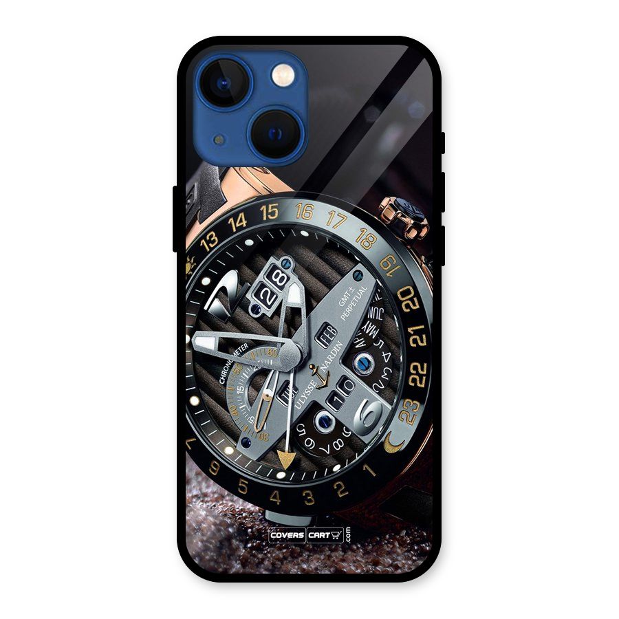 Designer Stylish Watch Glass Back Case for iPhone 13 Mini