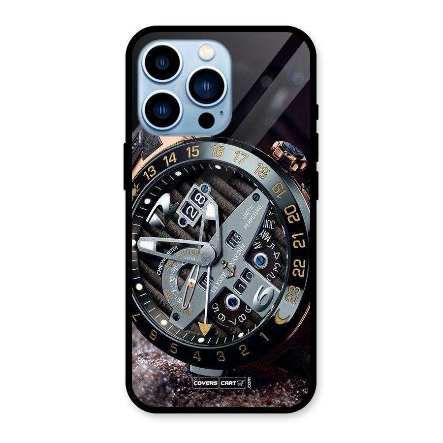Designer Stylish Watch Glass Back Case for iPhone 13 Pro