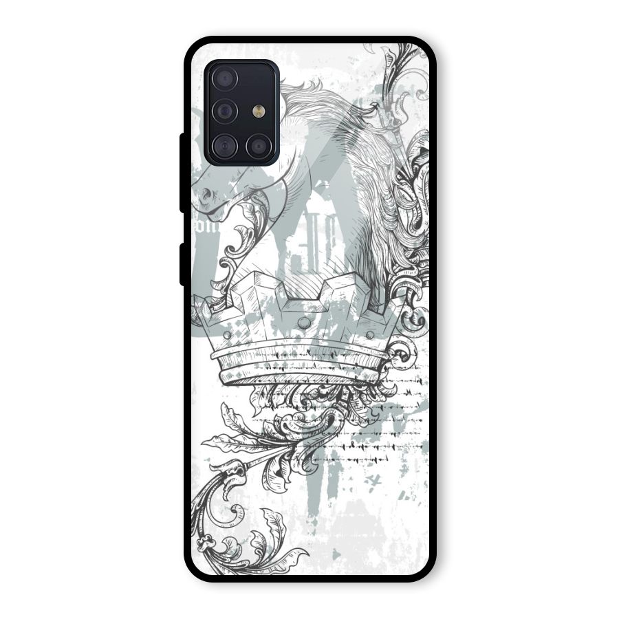 Designous Vintage Glass Back Case for Galaxy A51