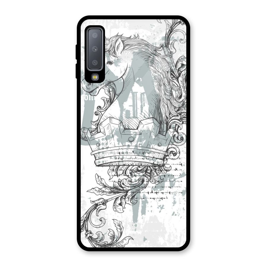 Designous Vintage Glass Back Case for Galaxy A7 (2018)